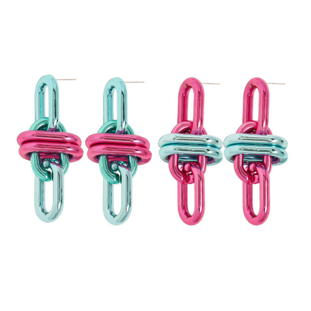 Luxury geometric chain shape earrings