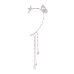 Diamond butterfly tassel ear wrap
