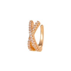 Diamond rhinestone X ear cuff