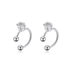 Silver color diamond ear cuff