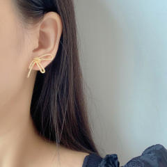 Diamond knot clip on earrings