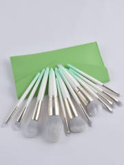 12pcs fresh green color makeup brushes set
