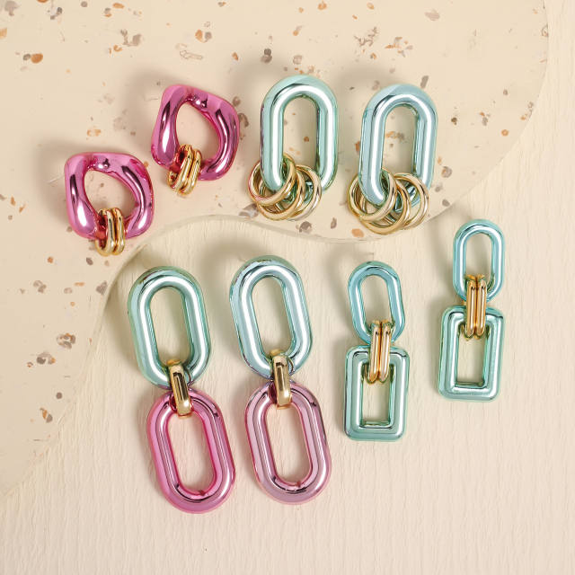 INS popular geometric chain earrings