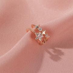 Diamond star hollow ear cuff
