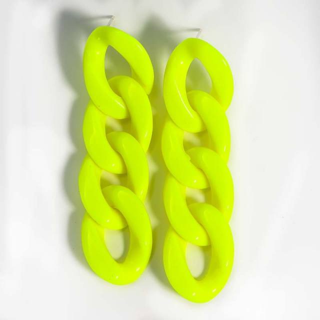 INS candy color acrylic chain dangle earrings