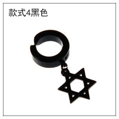 Black titanium steel unisex ear clip