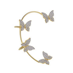 Diamond butterfly ear wrap