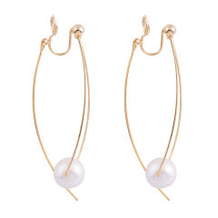 Pearl dangle earrings clip on earrings