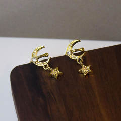 Cubic zirconia Diamond Star Moon ear cuff