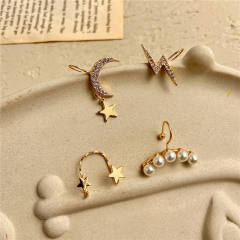 Fashion pearl rhinestone alloy ear cuff