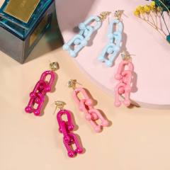 Candy color acrylic chain earrings