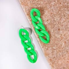 INS personalized electroplated UV acrylic chain earrings