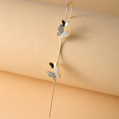 Diamond butterfly ear wrap