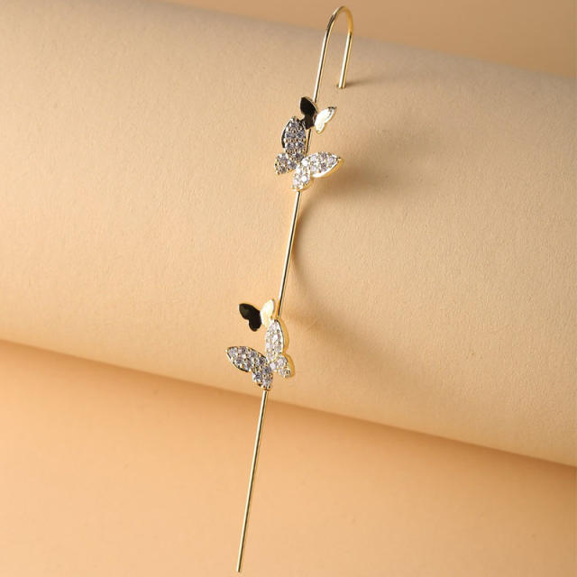 Diamond butterfly ear wrap