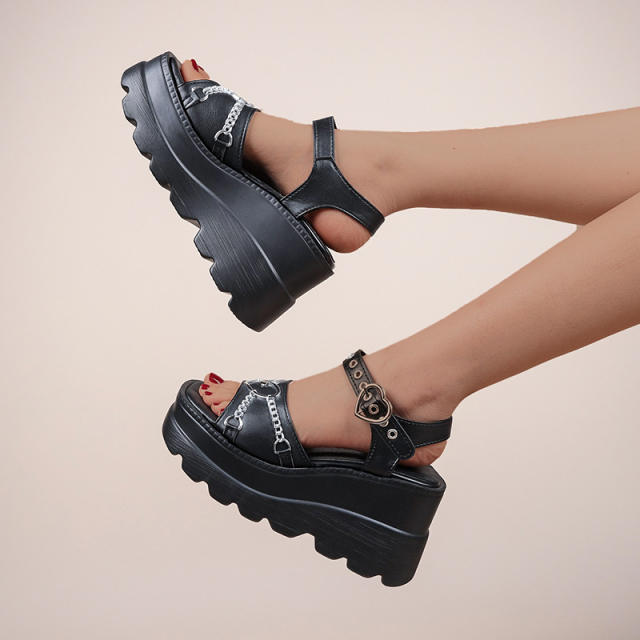 Chunky wedge sandals for women