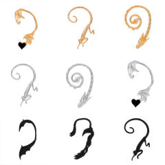 Retro dragon pattern alloy wrap earrings