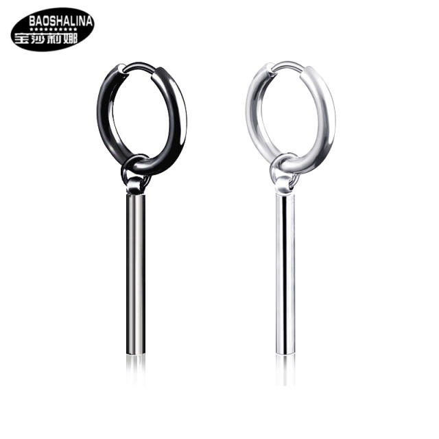 Long style tassel chain titanium steel earrings