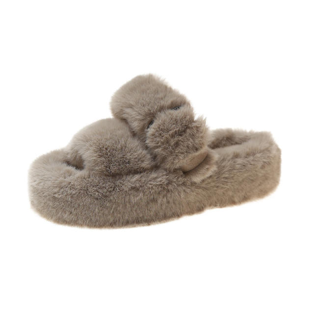 Platform fluffy  slippers
