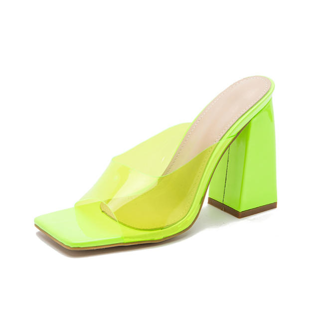 Square toe block heels