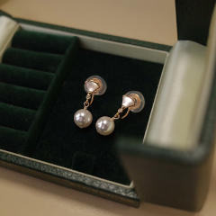 Pearl clip on earrings drop earrings
