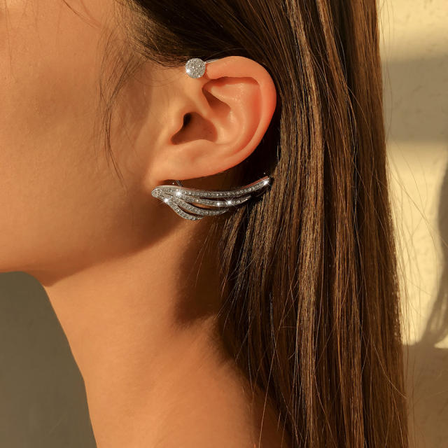 Rhinestone wings ear wrap