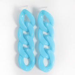 INS candy color acrylic chain dangle earrings