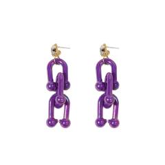 Candy color acrylic chain earrings