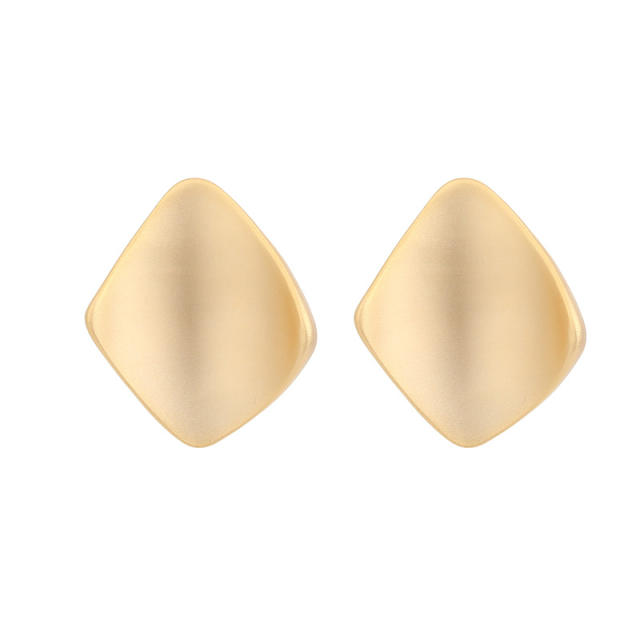Matte gold color clip on earrings