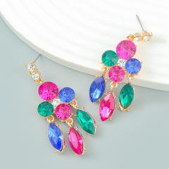 Occident fashion glass crystal statement dangle earrings
