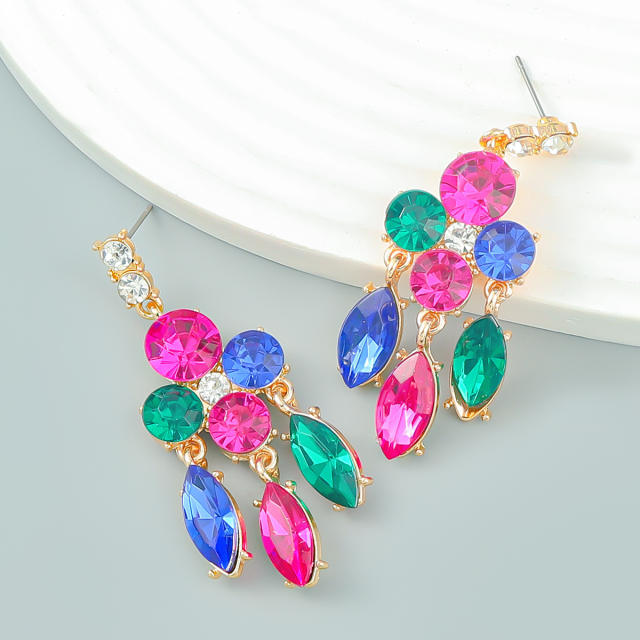 Occident fashion glass crystal statement dangle earrings