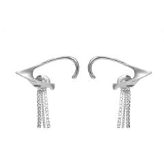 Diamond tassel ear cuff