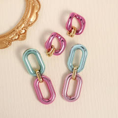 INS popular geometric chain earrings