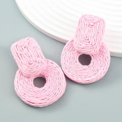 INS summer straw colorful earrings