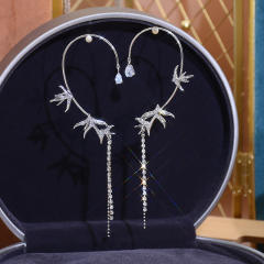 Korean fashion cubic zircon tassel ear wrap