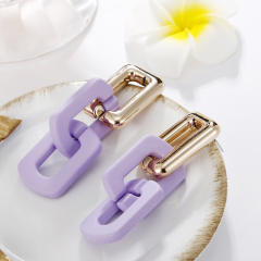 Occident fashion resin chain contrast color earrings
