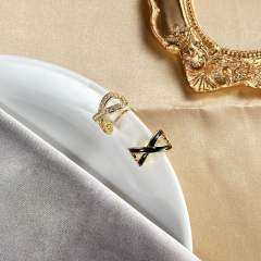Diamond asymmetric clip on earrings