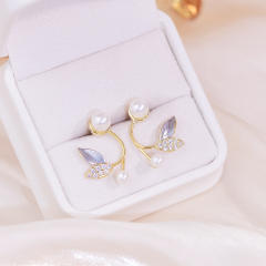 Korean fashion little leaf summer jacket ear studs