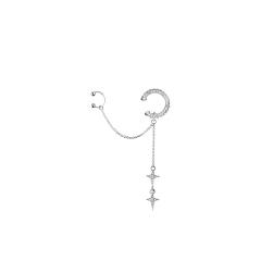 Diamond Cross tassel ear cuff