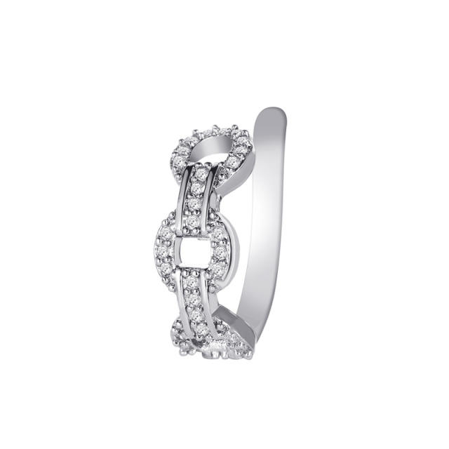 Diamond lock hollow ear cuff