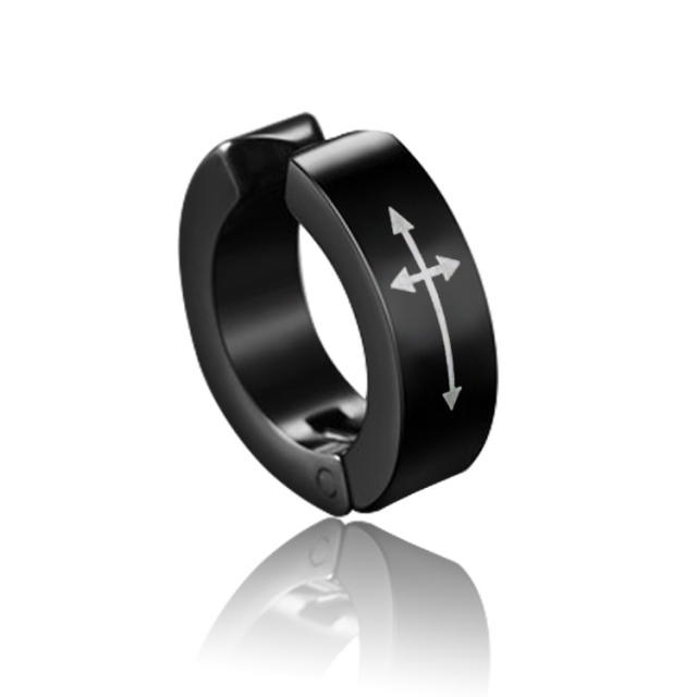 Black punk titanium steel ear clip