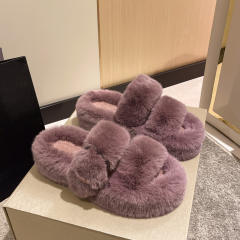 Platform fluffy  slippers