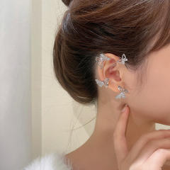 Diamond butterfly wrap cartilage earrings