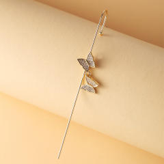 Diamond butterfly ear wrap