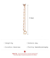 Diamond butterfly pearl beaded one piece ear cuff