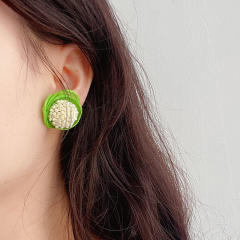 Summer handmade mesh seed beaded ear studs