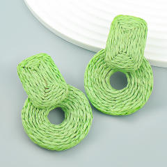 INS summer straw colorful earrings