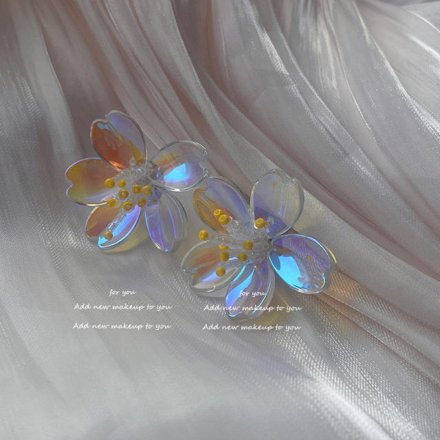 INS AB color bloom flowerr ear studs