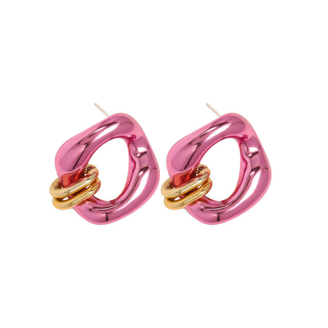 INS popular geometric chain earrings