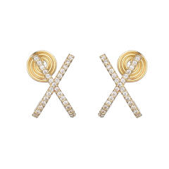 Diamond X clip on earrings