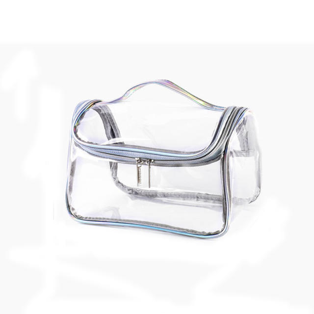 Large capacity clear PVC cosmetic bag